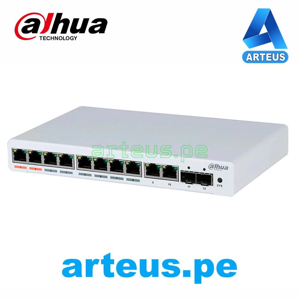 DAHUA DH-PFS4212-8GT-96 - Switch de 8 puertos POE Gigabit. Conmutador 10/100/1000. Potencia 96w - ARTEUS
