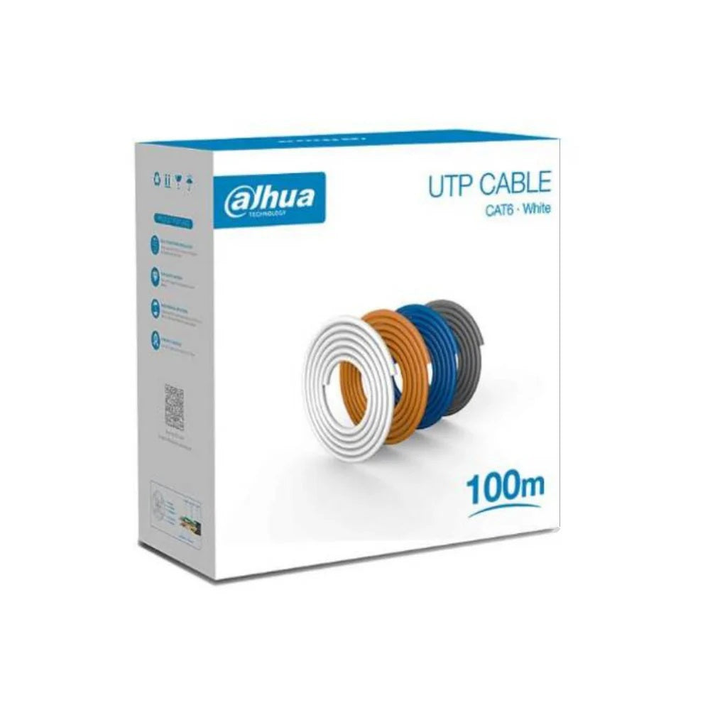 DAHUA PFM920I-6U-C-100 Cable UTP CAT 6 cobre 24AWG chaqueta blanco 100mts