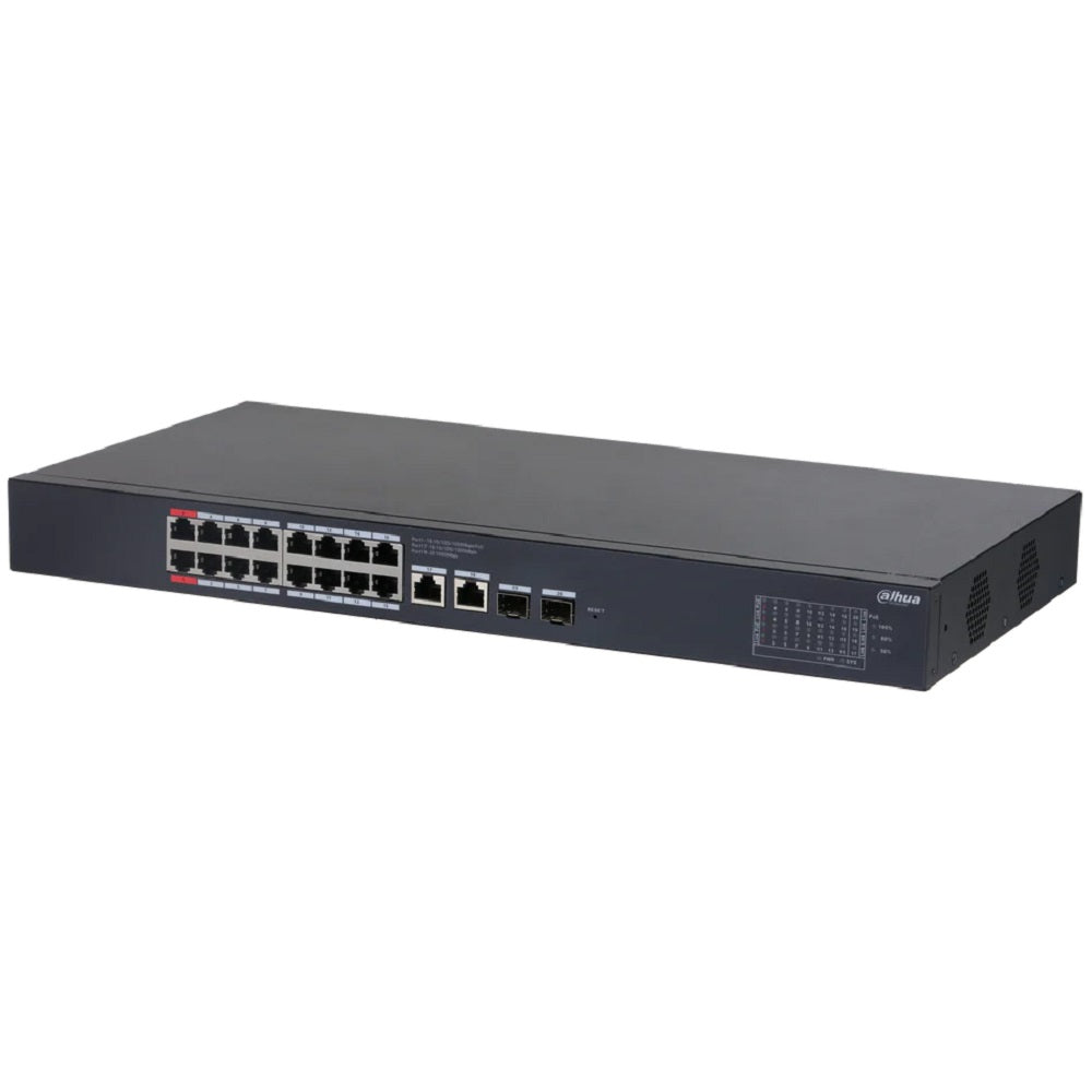 DAHUA DH-CS4220-16GT-190 Switch PoE 16 Puertos Gigabit 2Uplink 2SFP 190W Cloud Capa 2