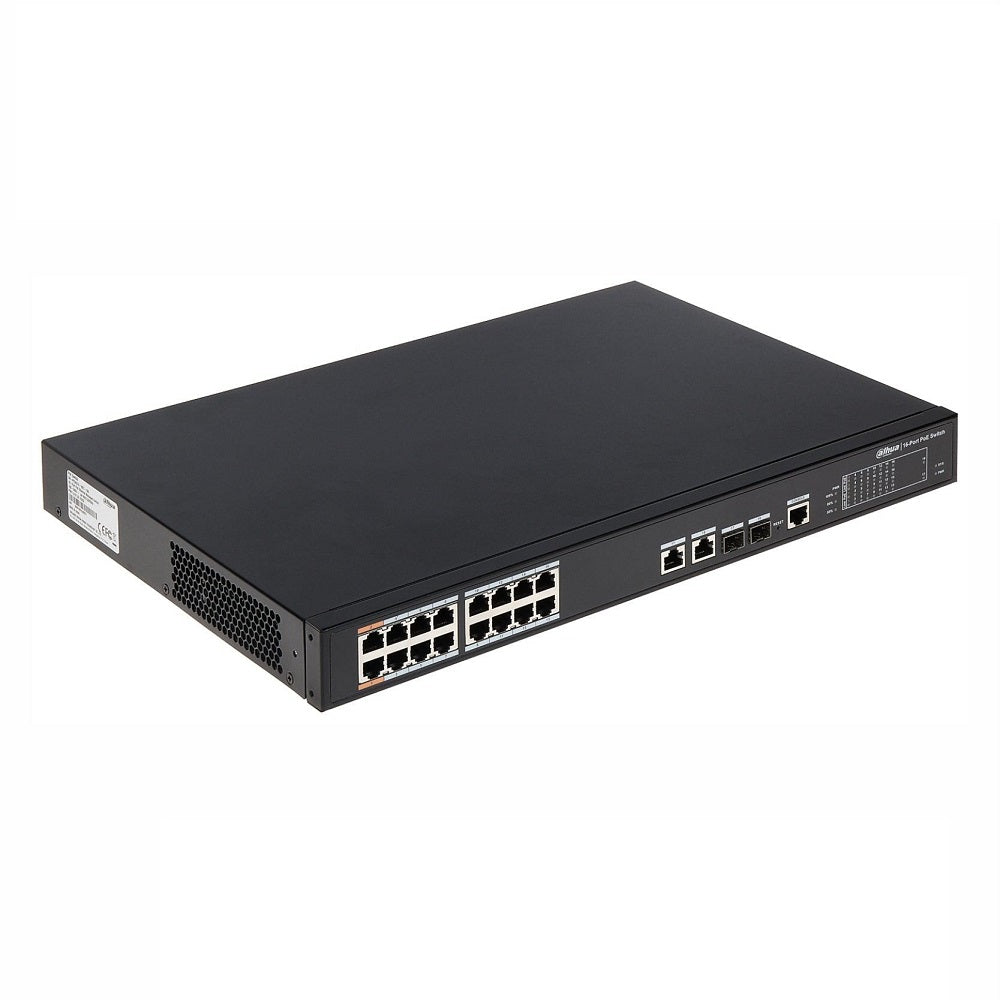DAHUA PFS4218-16ET-190 10/100, Switch 16 Puertos POE 10/100, 2Uplink Giga, 2SFP, 190w. Administra, Capa 2
