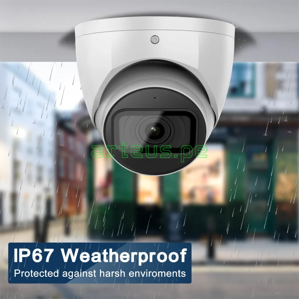 DAHUA IPC-HDW1431T1N-A-S4 Cámara de Seguridad IP POE 2K 4MP 2.8mm, IP67, WDR. Micrófono, IR 30m