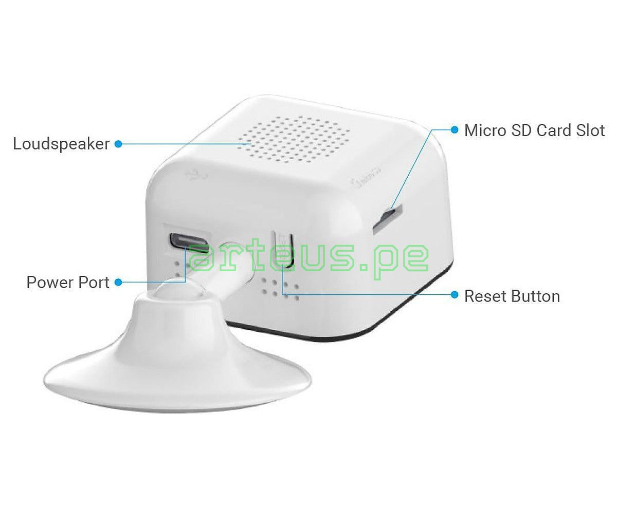EZVIZ CS-C1HC, Cámara de Vigilancia WIFI Cubo Full Hd 2MP. Micrófono y Parlante. Alerta sonora. - ARTEUS