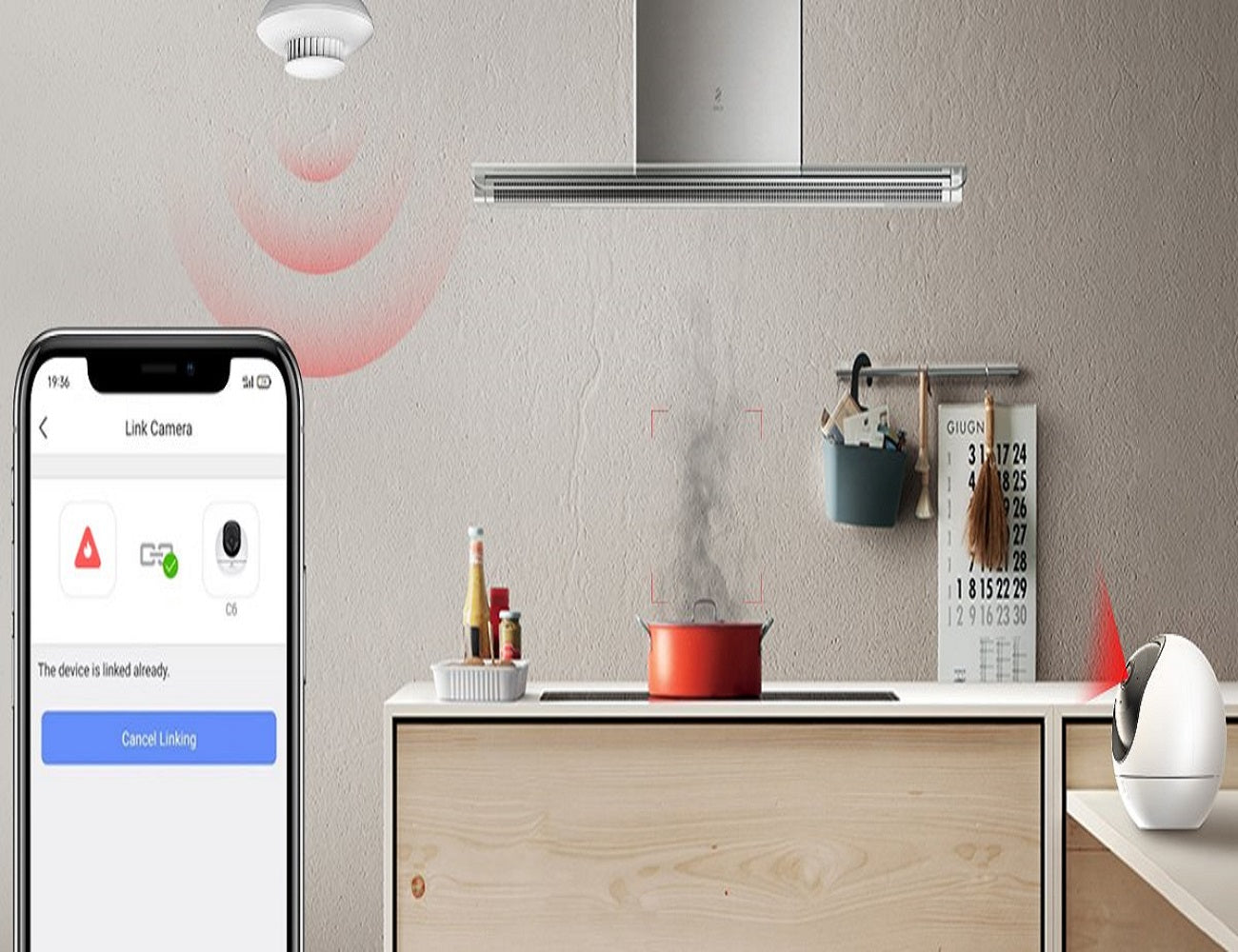 EZVIZ T4C Sensor Detector de Humo Inalámbrico para Panel de Alarma B1