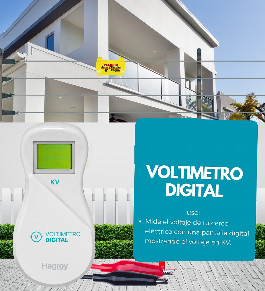 HAGROY HG-VOLTDIG Voltímetro Digital para Cerco Eléctrico