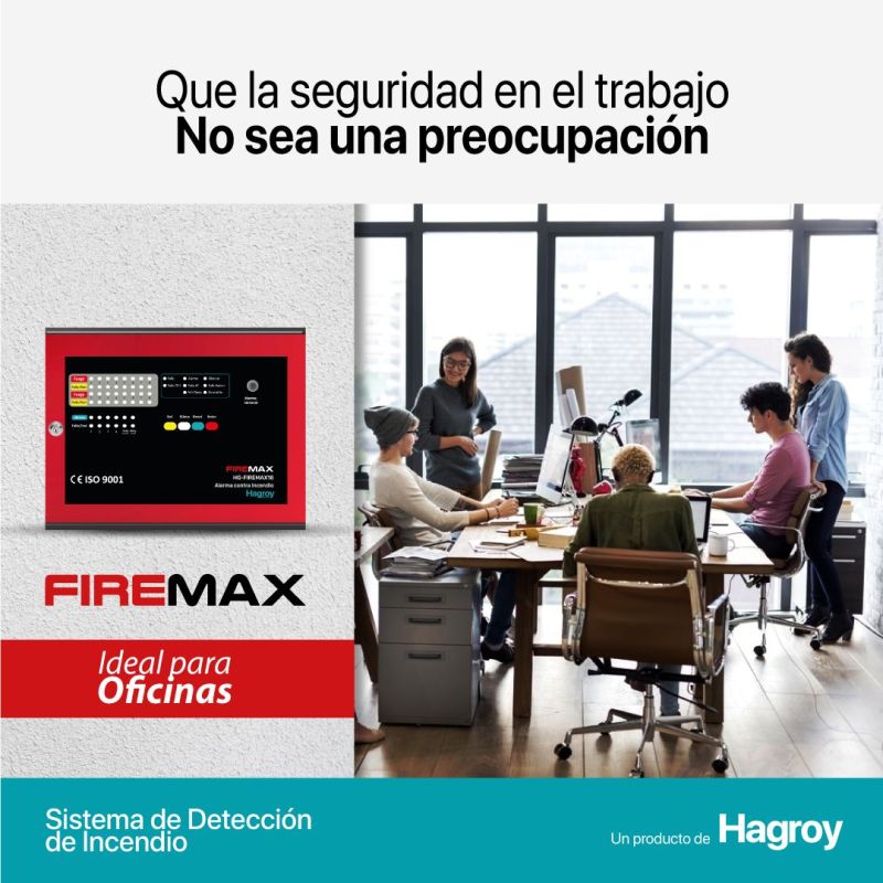 HAGROY HG-FIREMAX8 Panel de Alarma Contra Incendio Convencional 8 Zonas 24V 2 Hilos