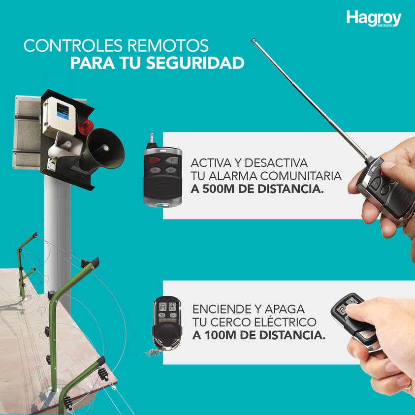 HAGROY HG-H4KB-500M Llavero Control Remoto 500m 433Mhz