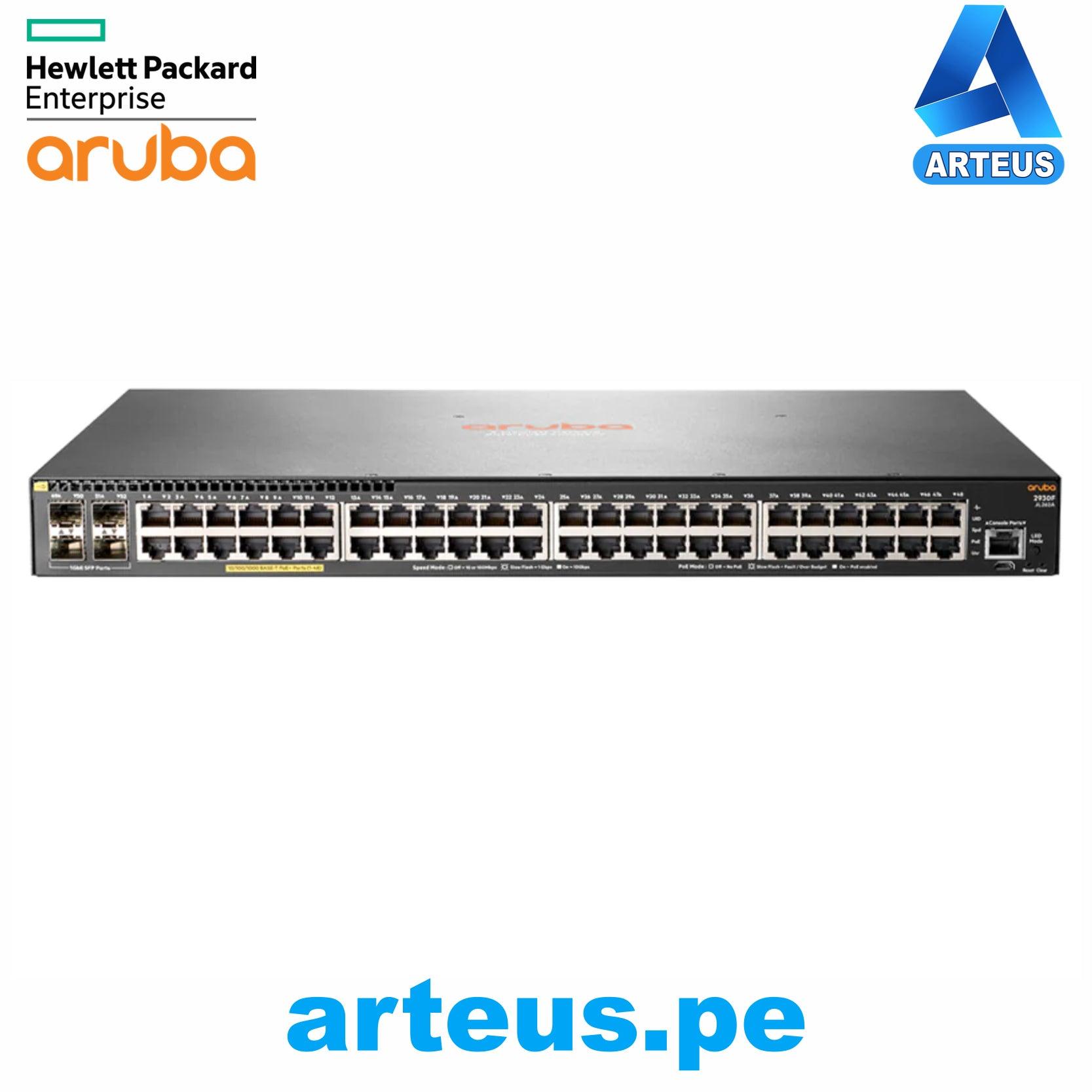 HPE ARUBA JL262A - Switch HPE Aruba 2930F, 48 PUERTOS RJ-45 GbE, 4 SFP, PoE. 370W - ARTEUS
