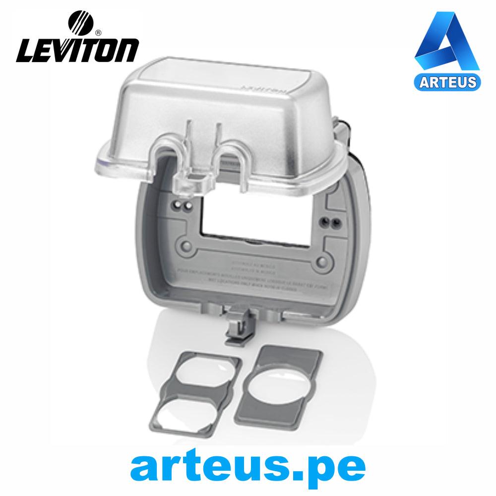 LEVITON 5981-UCL - CAJA IMPERMEABLE DE ALTO RENDIMIENTO PLASTICO DECORA. INCLUYE PLACAS ADAPTADORAS PARA RECEPTÁCULOS/TOMACORRIENTES ÚNICOS Y DÚPLEX - ARTEUS
