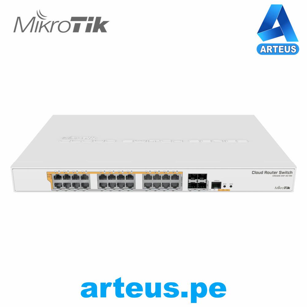MIKROTIK CRS328-24P-4S+RM - CLOUD ROUTER SWITCH ADMINISTRABLE L3, 24 PUERTOS GIGABIT C/POE PASIVO Y 802.3AF/AT. - ARTEUS