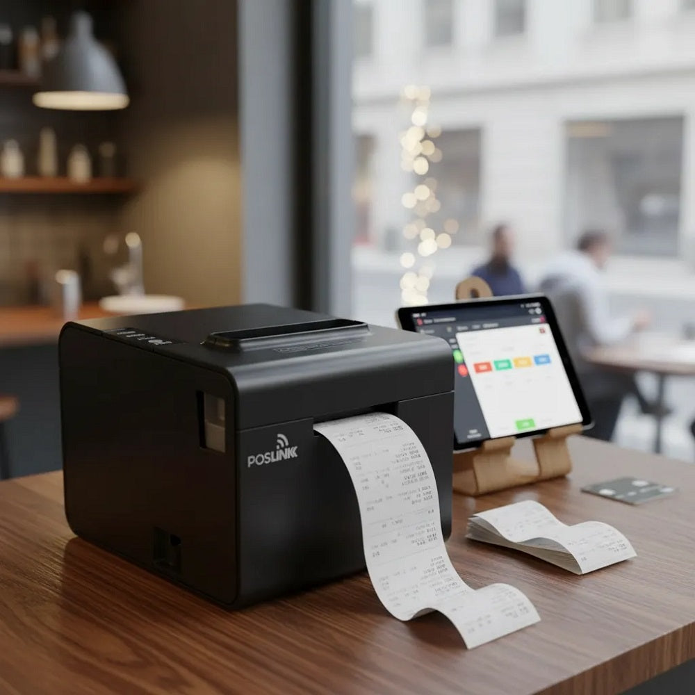 POS LINK 80250 Impresora Térmica de Ticket 80mm, Cortador Automático, 250mm/seg, USB, RS232, LAN. Incluye 2 Contómetros