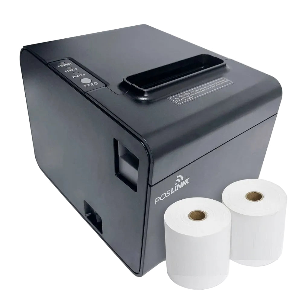 POS LINK 80250 Impresora Térmica de Ticket 80mm, Cortador Automático, 250mm/seg, USB, RS232, LAN. Incluye 2 Contómetros