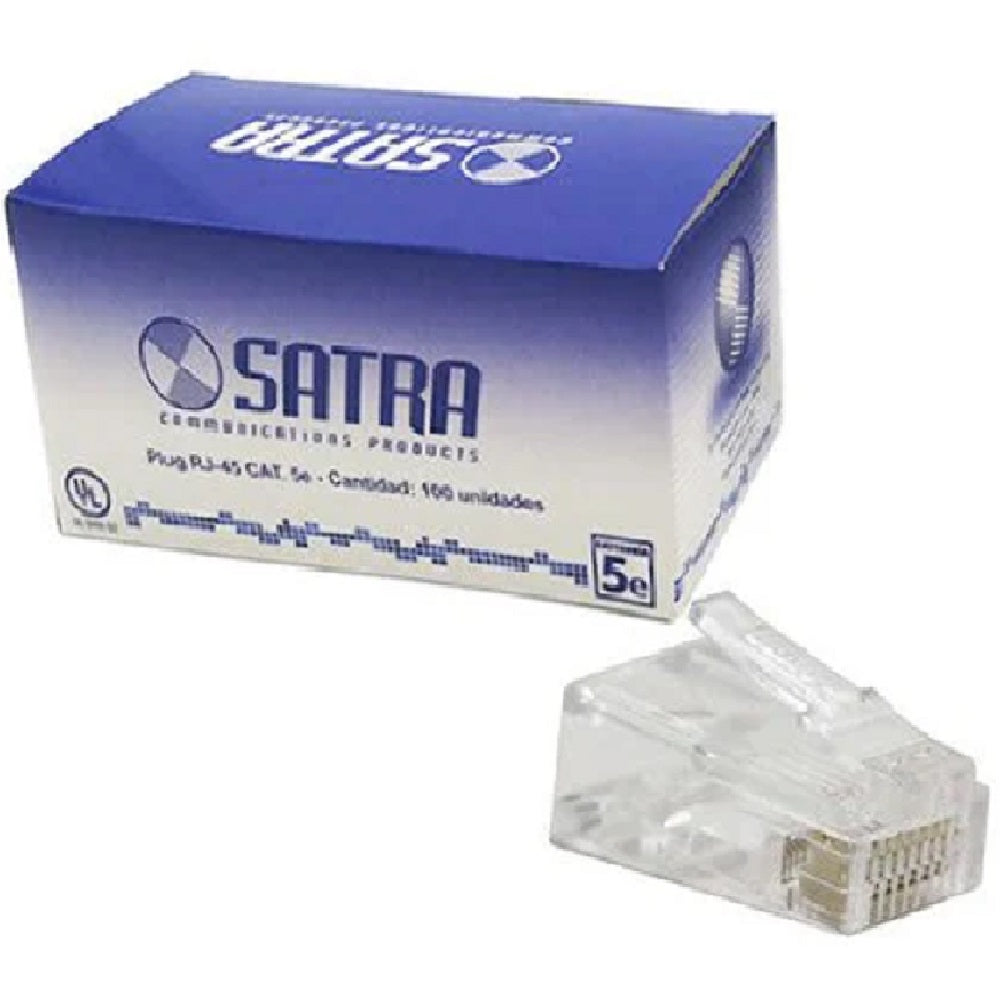 SATRA 0101040001 Conector Plug RJ45 Cat5e Caja de 100 Unidades