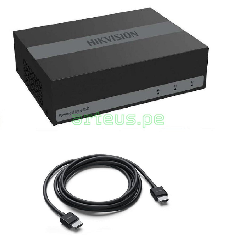 HIKVISION DS-E08HGHI-B DVR grabador 1080P 8 canales IP ACUSENSE ultra compacto eSSD 480GB incluido