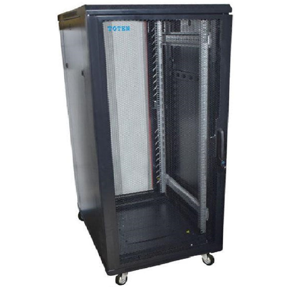 TOTEN G3.6837.9601, Gabinete de Piso 37RU con puertas delantera y posterior microperforada 1.80(Alt) x 0.60(Anc) x 0.80(P)