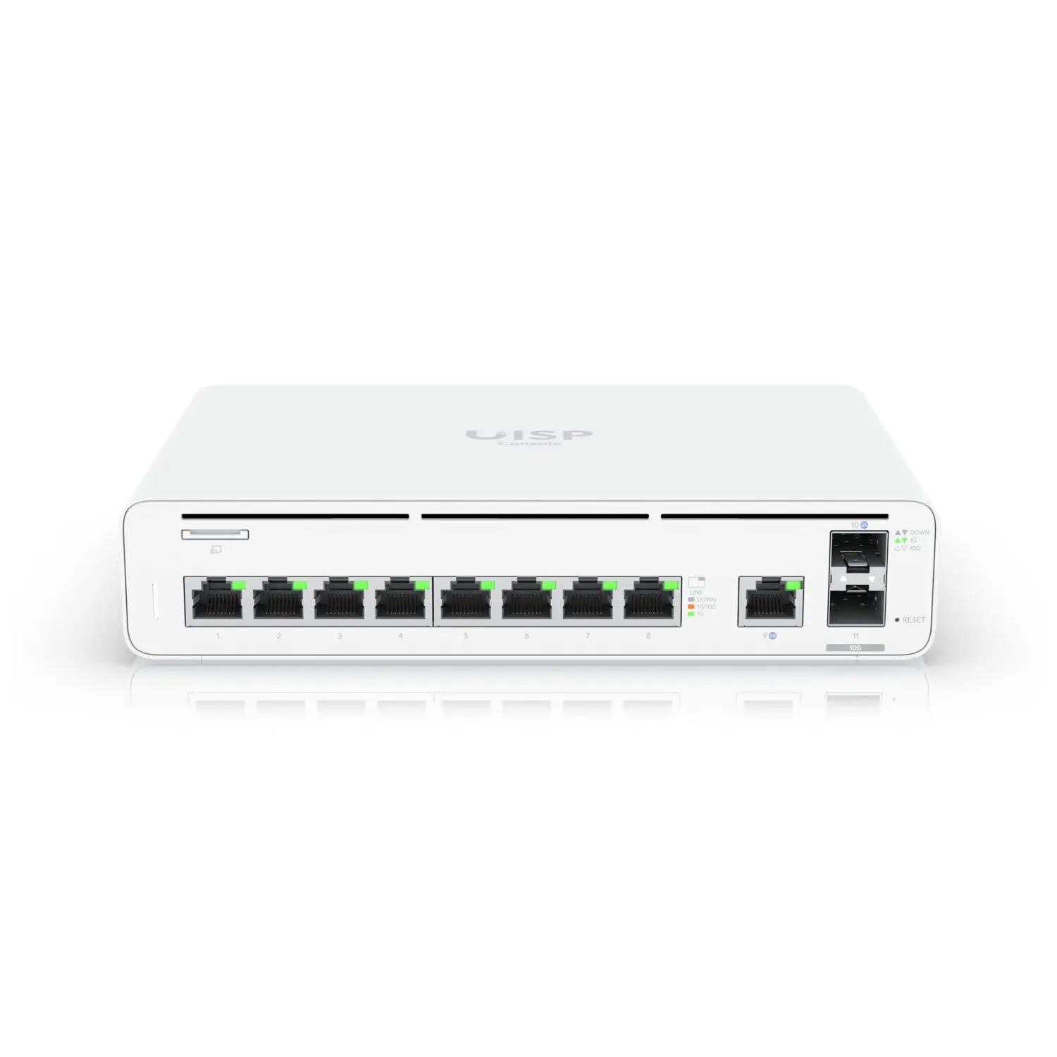 UBIQUITI UISP-CONSOLE Switch integrado 8 Puertos LAN RJ45Puerta de enlace LAN SFP+ de 10 G y dos puertos WAN SFP+ de 10 G y RJ45 GbE