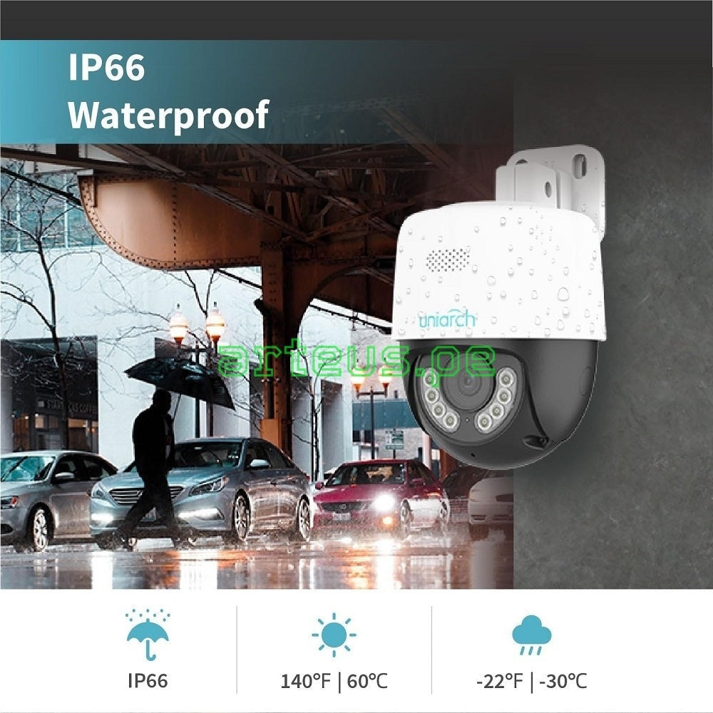 UNIVIEW UHO-P1A-M3F4D Cámara de seguridad WIFI 3MP 2K PT 360º audio y alarma