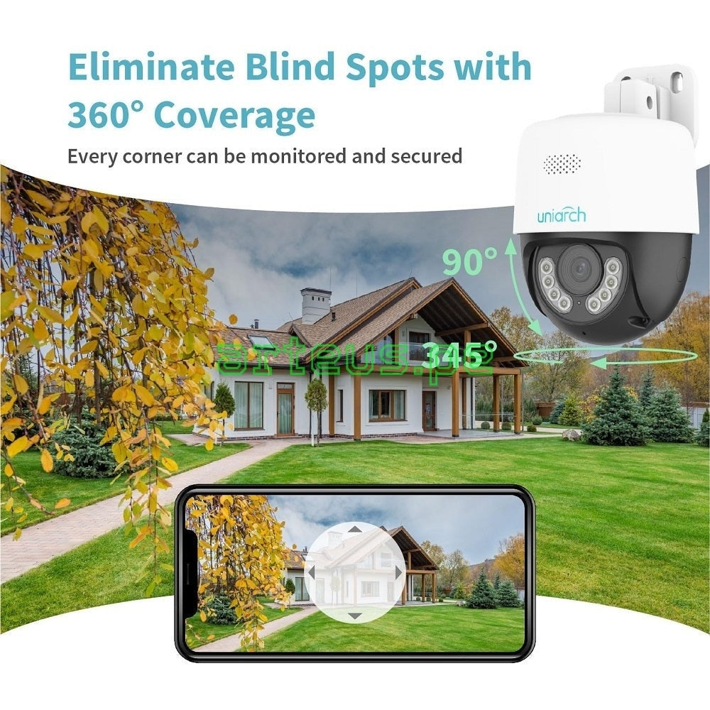 UNIVIEW UHO-P1A-M3F4D Cámara de seguridad WIFI 3MP 2K PT 360º audio y alarma
