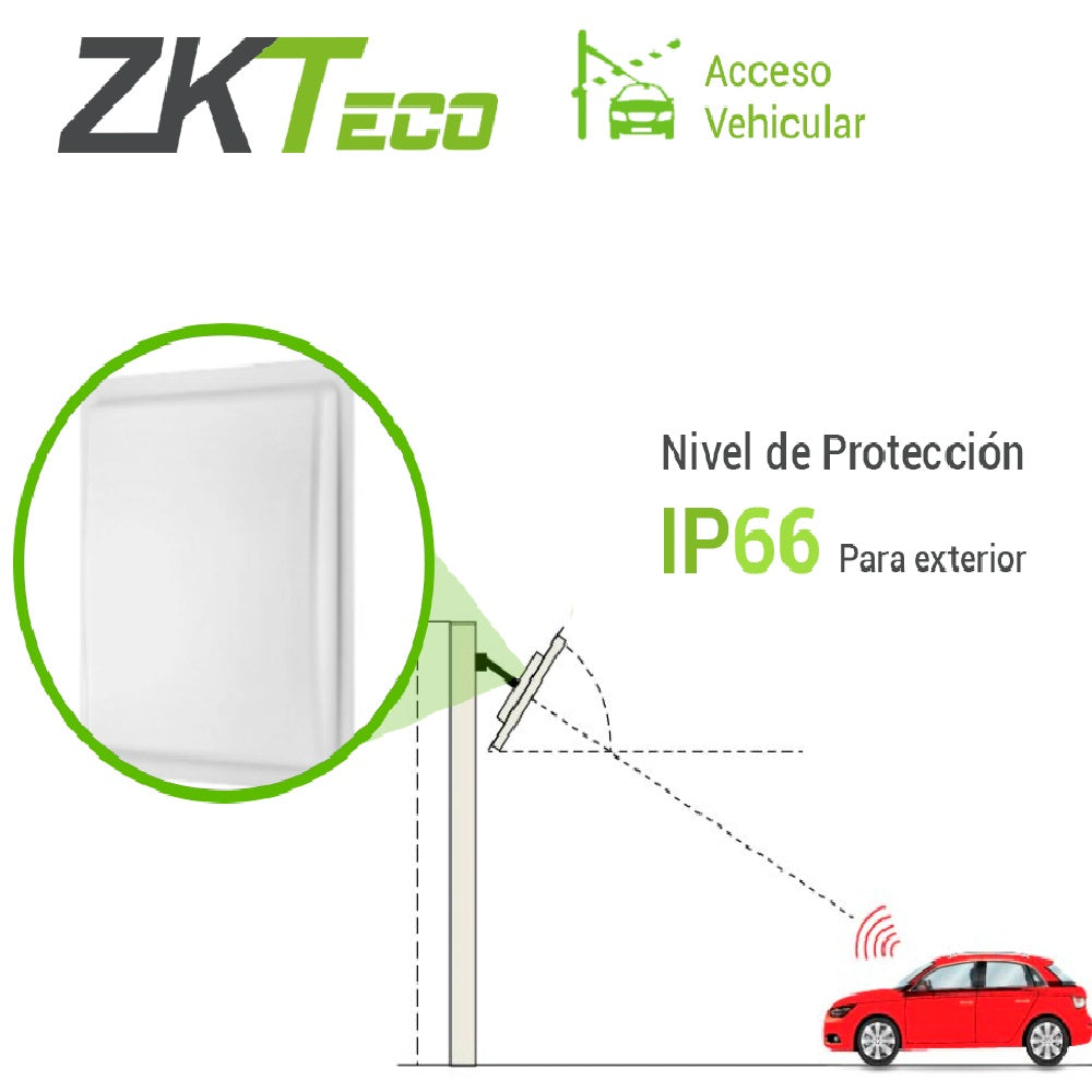 ZKTECO UHF1-10F-PRO Lector de Tarjeta de Largo Alcance 12m para Control Vehicular