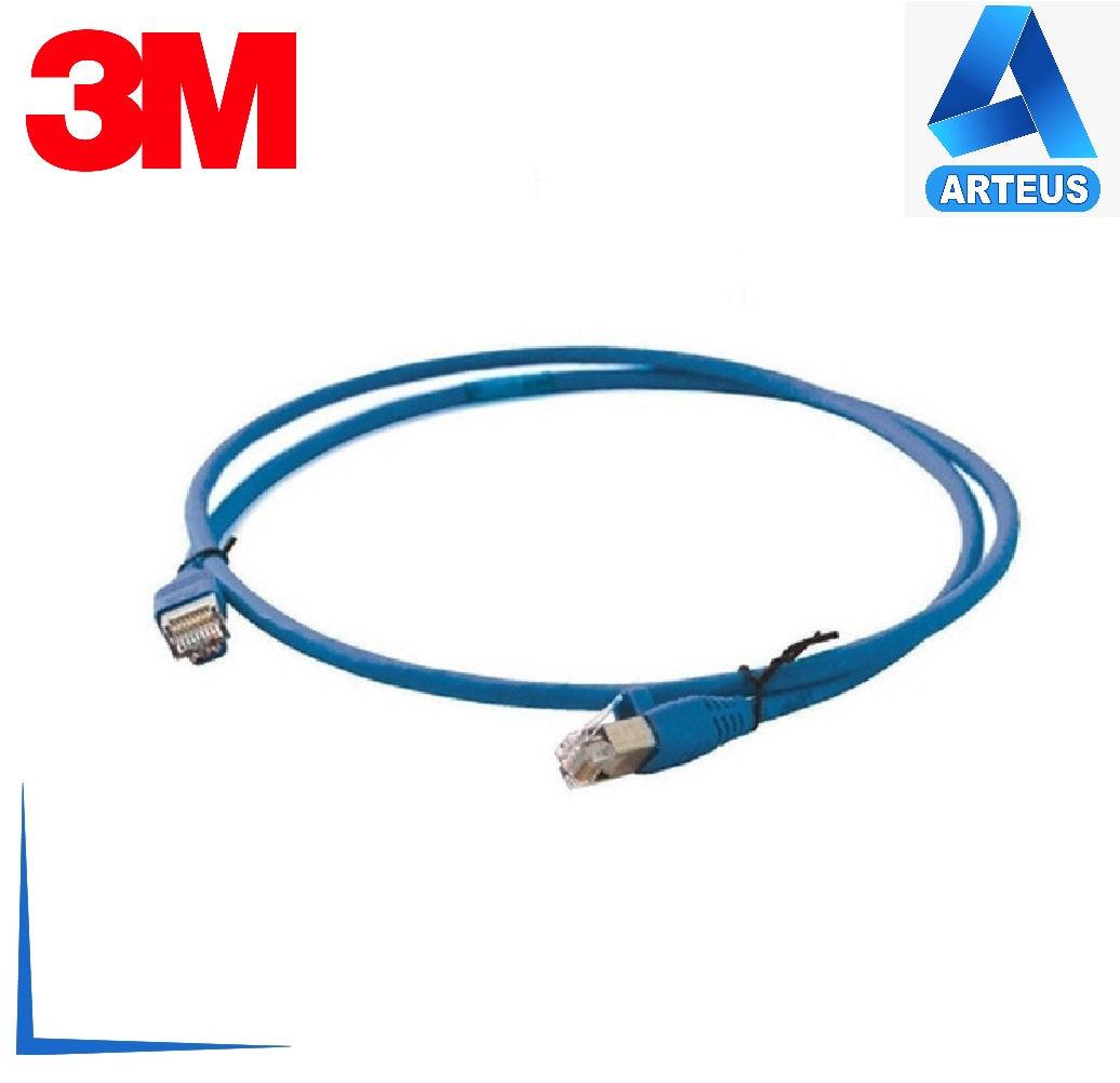 Cable patch cord Cat 6A azul de 2m, con conectores RJ45, para red Ethernet