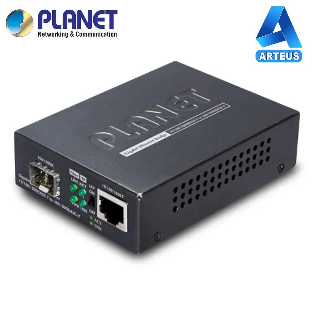 Convertidor de medios Gigabit PLANET GT-805A, puerto 10/100/1000Base-T y ranura SFP LC