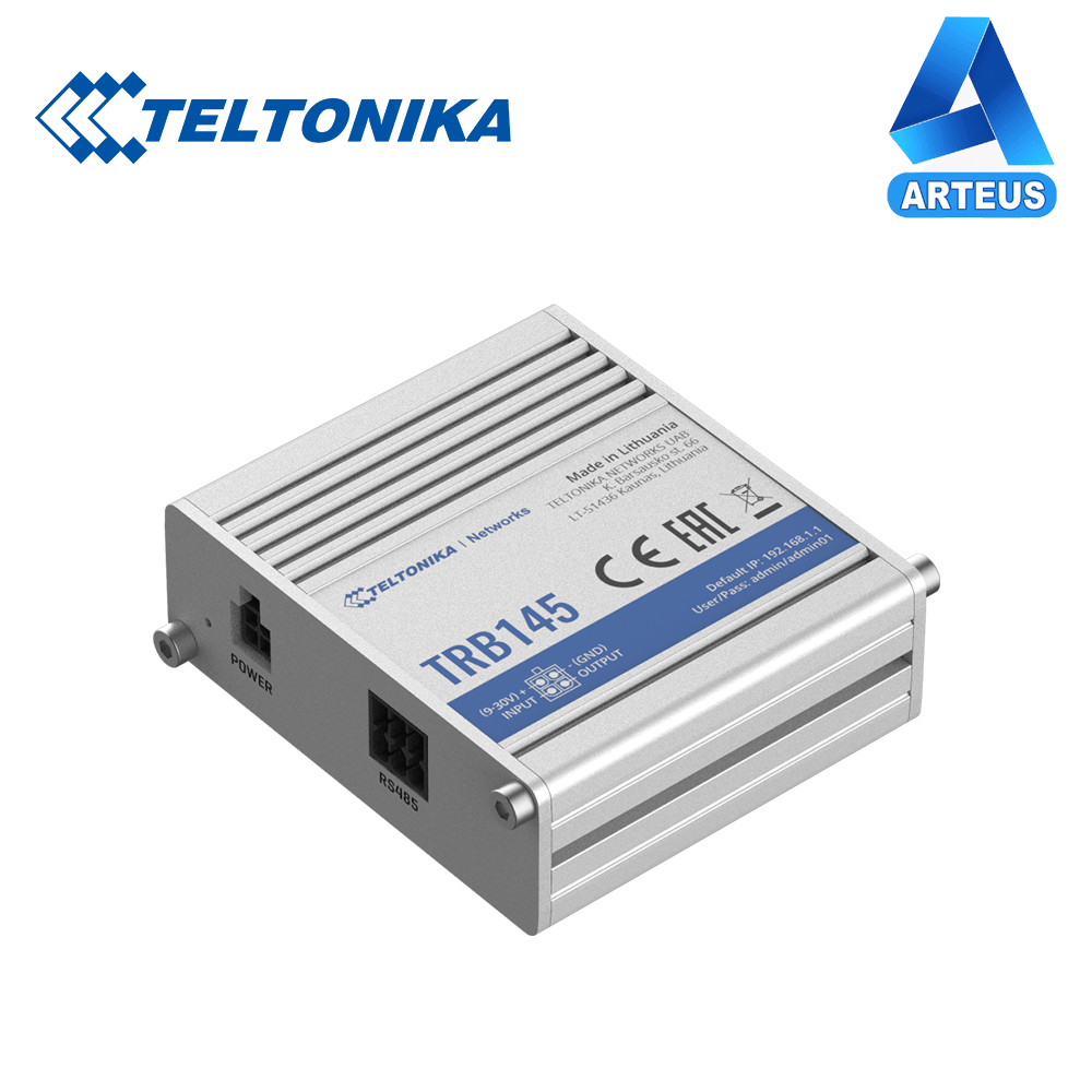 TELTONIKA TRB145 - GATEWAY LTE INDUSTRIAL ROBUSTO RS485 4G/LTE (Cat. 1), 3G, 2G | 9-30V - ARTEUS