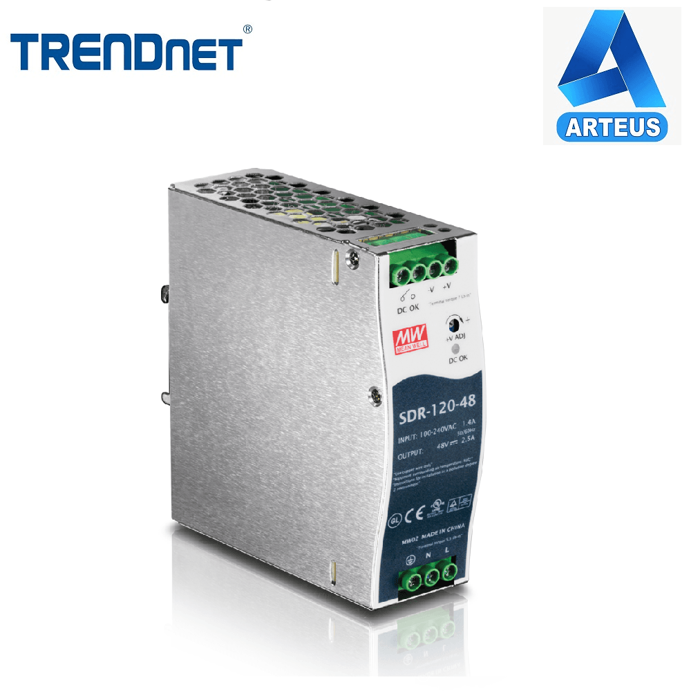 Fuente de alimentación industrial DIN rail salida 48V 120W TRENDnet SDR-120-48