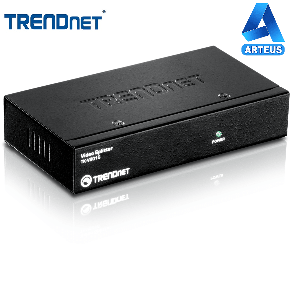 Divisor de video de 2 puertos TRENDnet TK-V201S color negro para redes y multimedia.