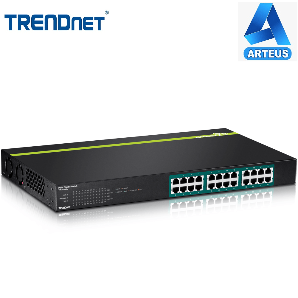 Switch de red TRENDnet PoE de 24 puertos gigabit, equipo para cableado estructurado