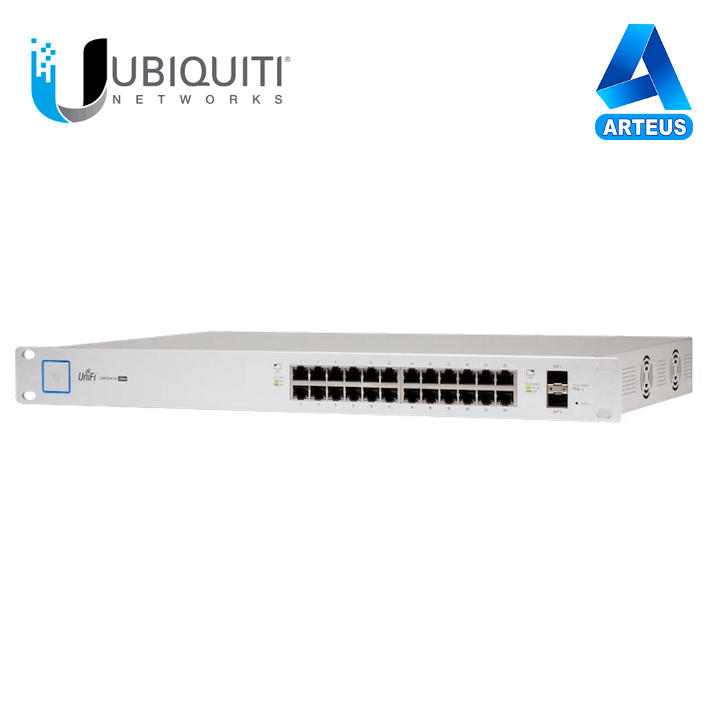 UBIQUITI US-24-250W, Switch administrable unifi de 24 puertos, 2 puertos gigabit sfp 250 watts - ARTEUS