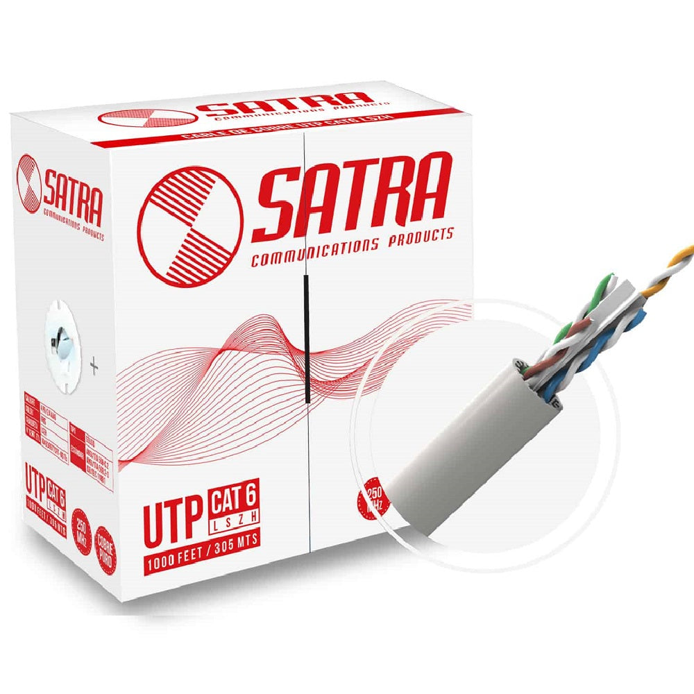 SATRA 0212021111 Cable de Red UTP Cat6 Cobre 24AWG LSZH-1 Gris 305m