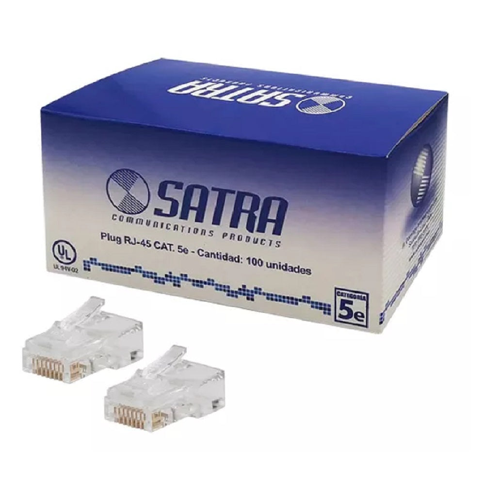 SATRA 0101040001 Conector Plug RJ45 Cat5e Caja de 100 Unidades