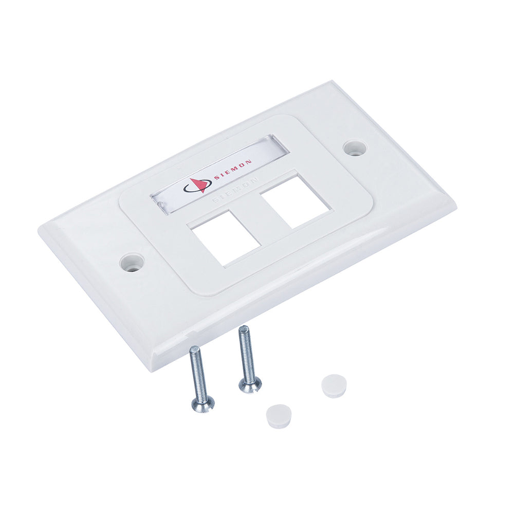 SIEMON 10GMX-HFP02-02B Placa de Pared Tipo 10G 2 Puertos MAX Horizontal Blanco