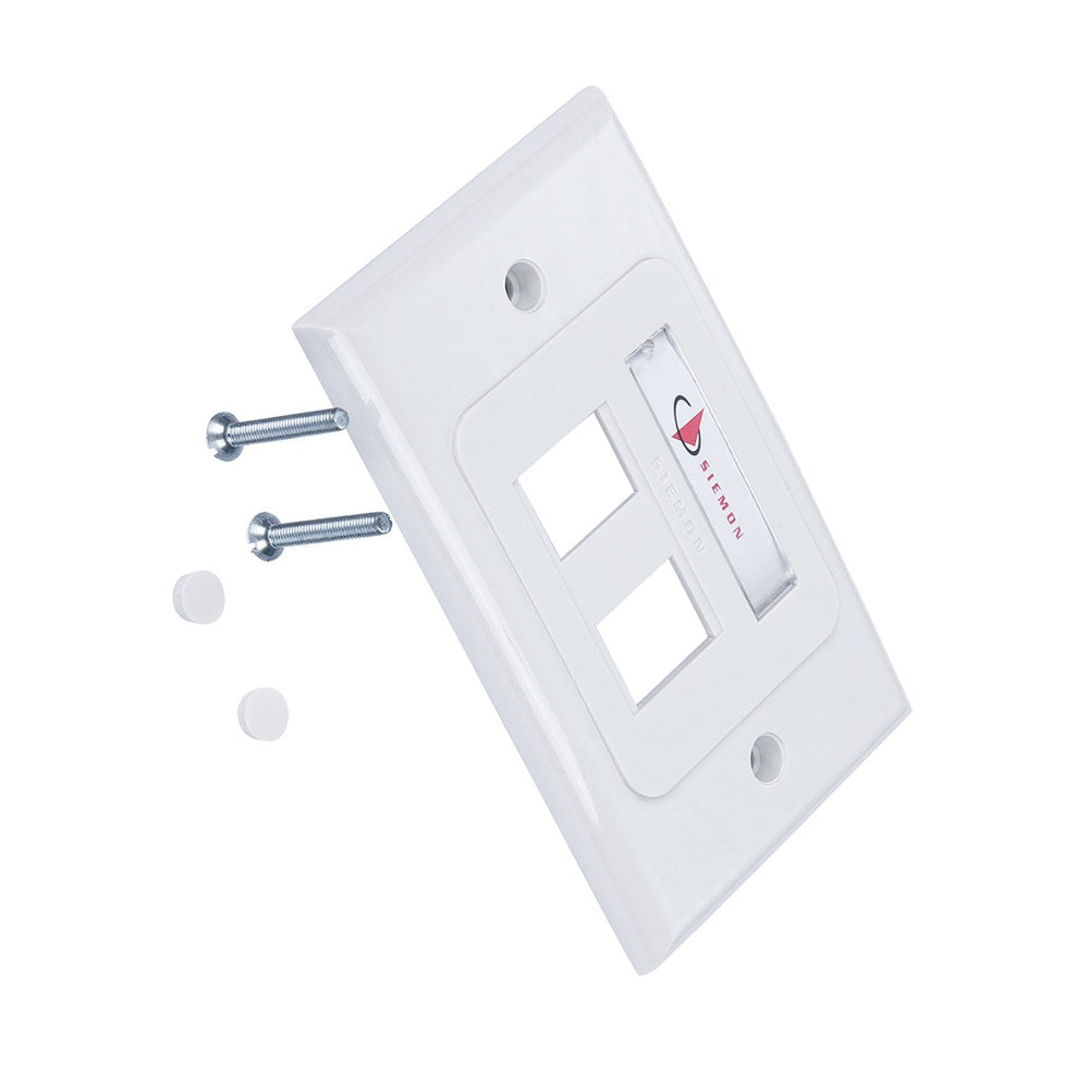 SIEMON 10GMX-HFP02-02B Placa de Pared Tipo 10G 2 Puertos MAX Horizontal Blanco