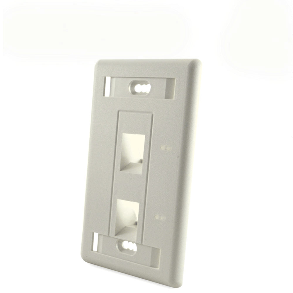 COMMSCOPE 1375155-1 Placa de Pared 2 Puertos Angular Almendra Etiqueta