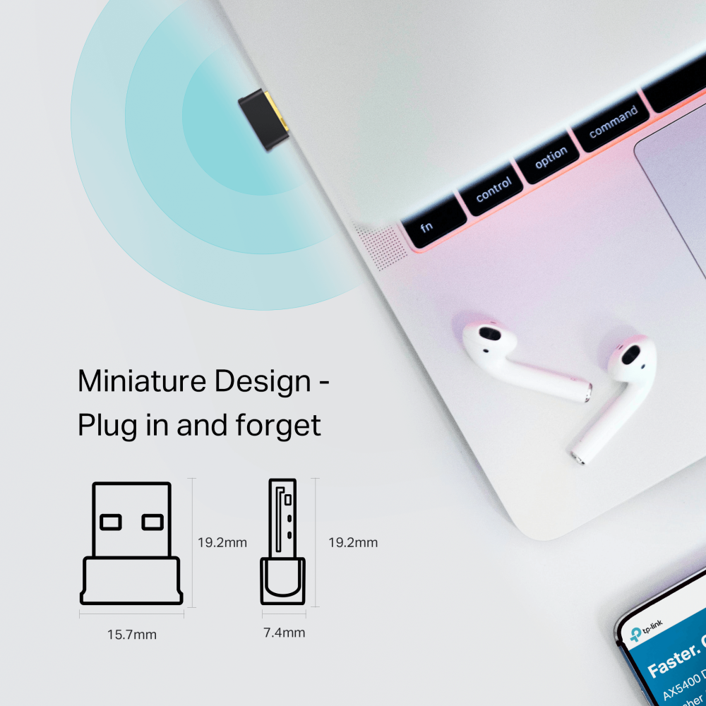 TP-LINK ARCHER T2UB NANO WiFi5 AC600 Adaptador USB Doble Banda