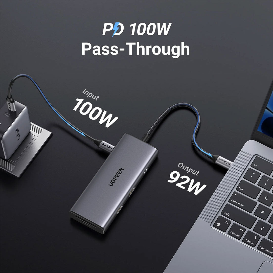 UGREEN CM498 15531 Adaptador HUB USB-C 7 en 1 USB-A USB-C SD TF PD