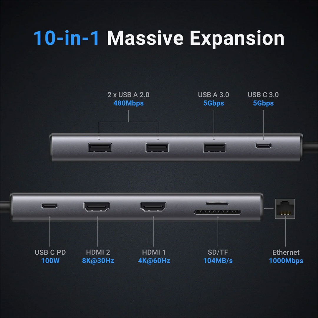 UGREEN CM639 15534 Adaptador HUB USB-C 10 en 1 Revodok Pro 210