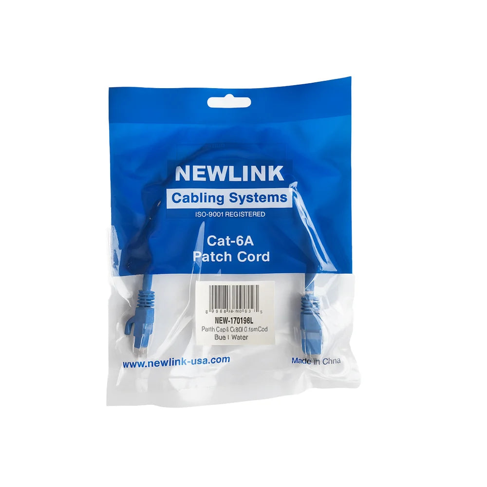 NEWLINK 17701BL Patch Cord Cat6A 1 pie 30cm Azul