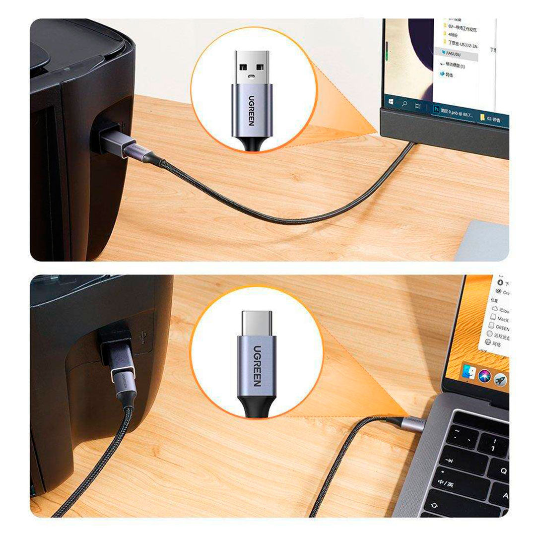 UGREEN US382 20120 Adaptador USB-C Hembra a USB-B Macho para Impresora