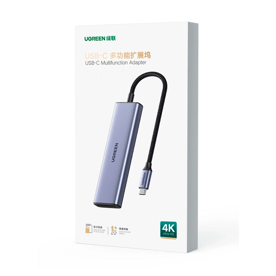 UGREEN CM511 20956A Adaptador HUB USB-C a HDMI 3USB-A 3.0 SD TF