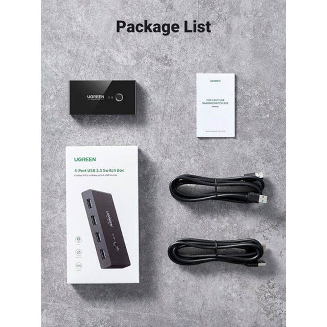 UGREEN US216 30768 Adaptador Switch 4USB 2.0 2PC's