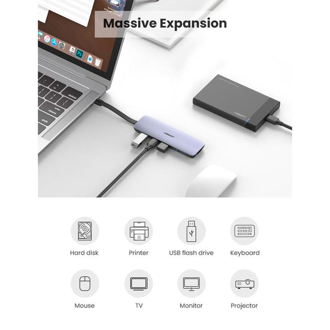 UGREEN CM136 50209 Adaptador HUB USB-C a HDMI 3USB 3.0