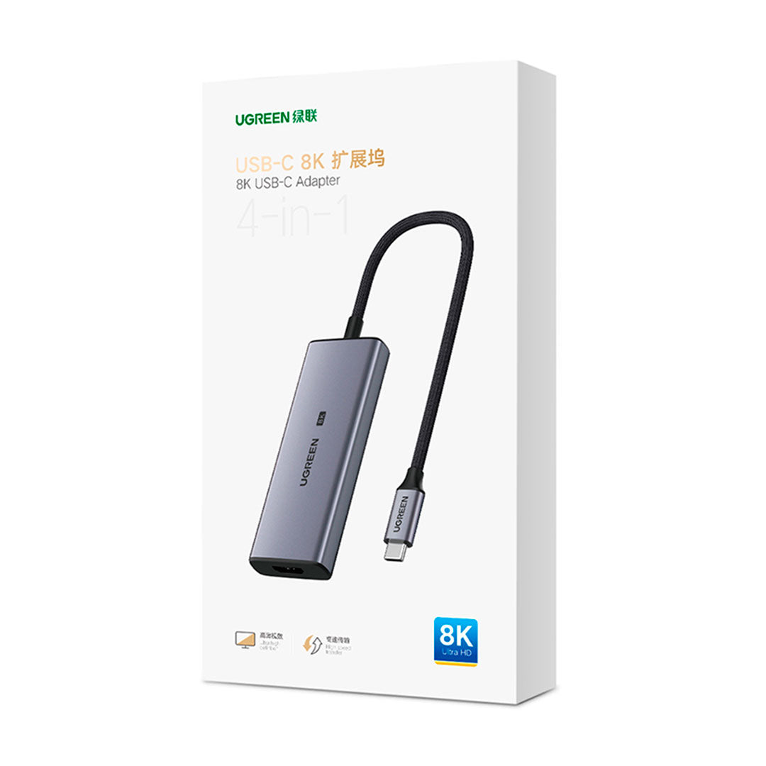 UGREEN CM500 50629 Adaptador HUB 4 en 1 USB-C 3.1 a 3USB 3.0 HDMI 8K
