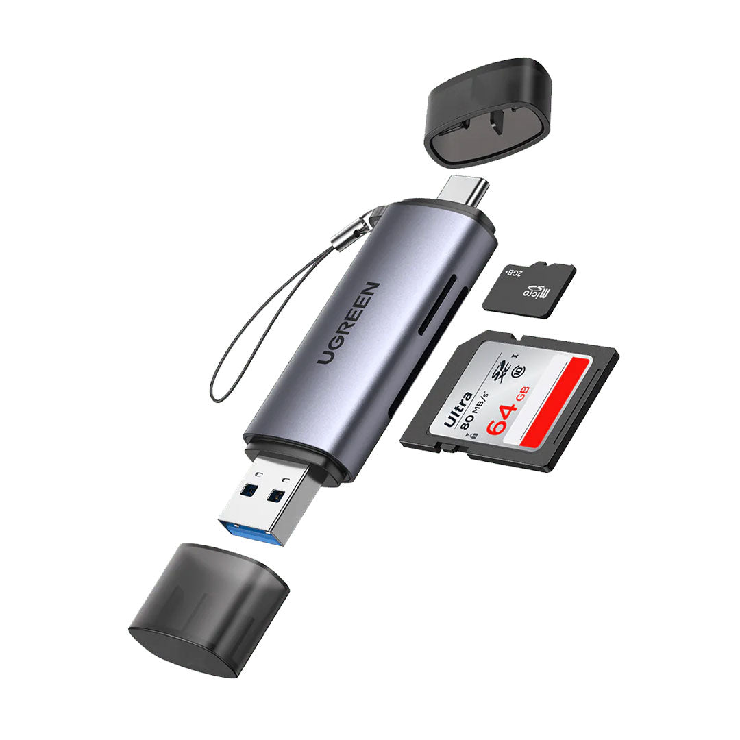 UGREEN CM185 50706 Lector de Tarjeta USB-A/USB-C Macho a Puerto SD TF
