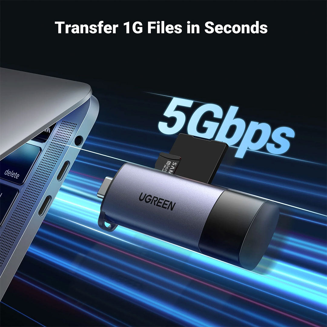 UGREEN CM185 50706 Lector de Tarjeta USB-A/USB-C Macho a Puerto SD TF