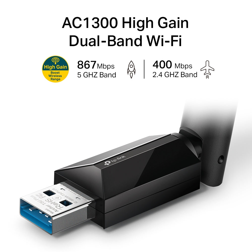 TP-LINK ARCHER T3U PLUS WiFi5 AC1300 Adaptador USB Doble Banda