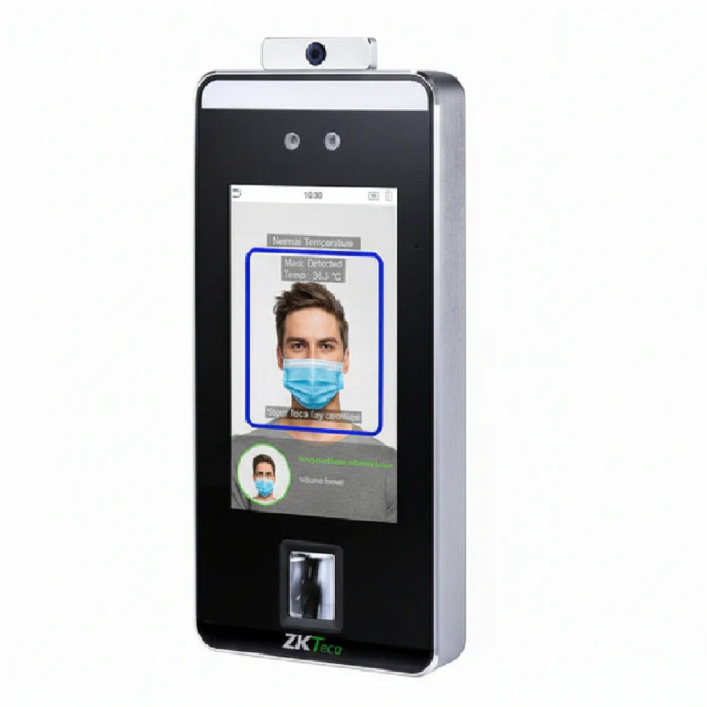 ZKTECO SPEEDFACE-V5L-TI Control de Acceso y Asistencia con Lector de Huella, Palma y Rostro. Detección de Temperatura