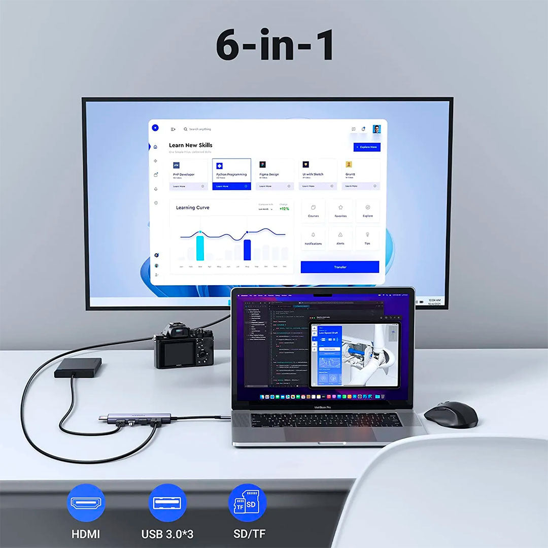 UGREEN CM511 60383 Adaptador HUB USB-C 6 en 1 4K
