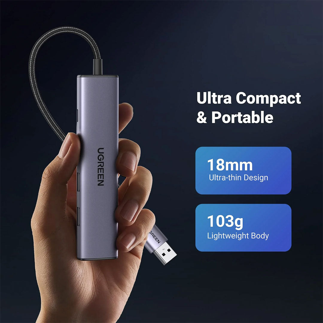 UGREEN CM260 60554 Adaptador HUB 5 en 1 USB 3.0 a RJ45