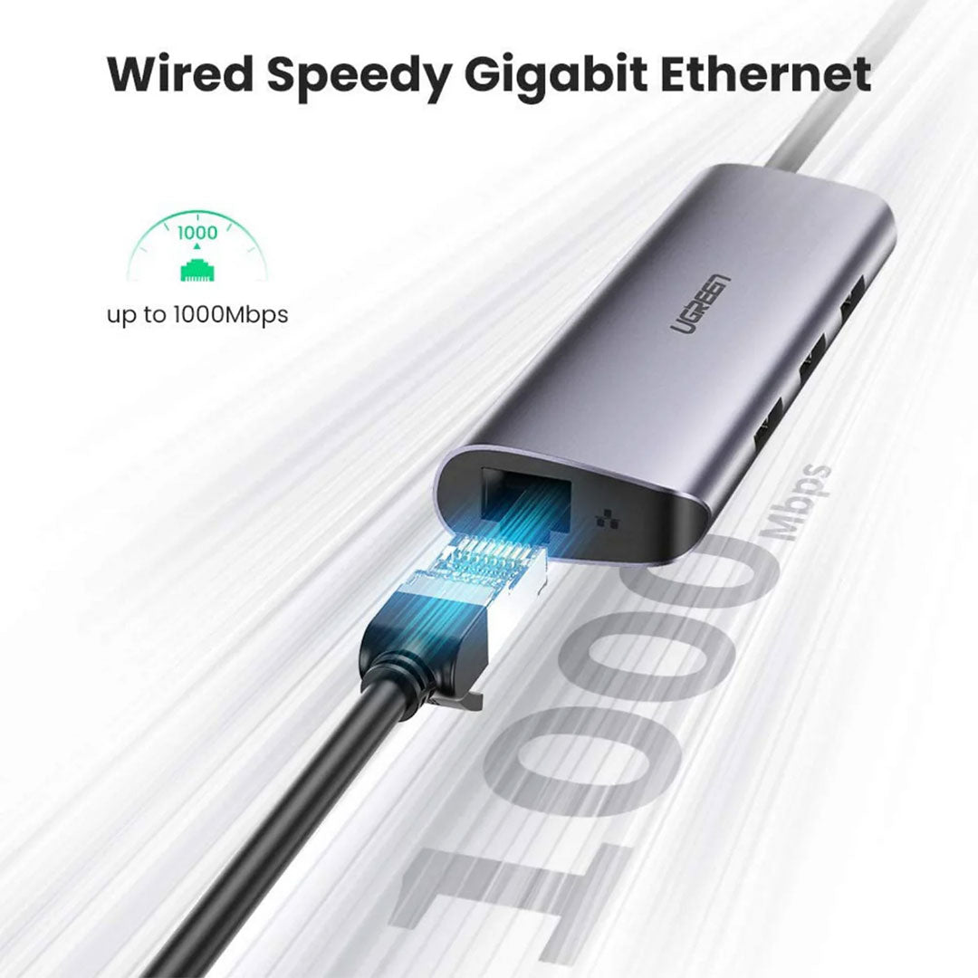 UGREEN CM252 60718 Adaptador HUB USB-C 3 en 1